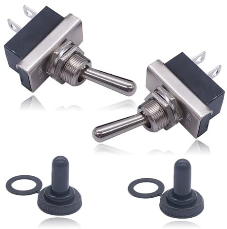 Cozevdnt 2 StüCk Metall Kippschalter, 2 Poliger Schalter 12v, FüR Lampenschalter Switch Taster Einbau Wohnmobil, Auto, Boot