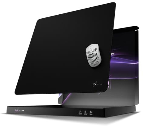Nyfter - Alfombrilla de ratón de cristal para gaming, 50 x 50 cm, para Next Level Glide y Ultra Fast Gameplay (negro)