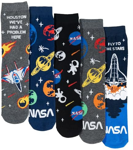United Labels 5 Paar NASA Socken für Herren, bunt, 40-45, Herrensocken, Männer Strümpfe