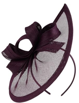 Wambere Damen Fascinator Hüte Frauen Vintage Schleier Stirnband Blume Mesh Kopfschmuck Braut Haarschmuck Fascinators Hut Haarband Kopfbedeckung für Hochzeit Teeparty Cocktail Jockey Club,Dunkles Lila