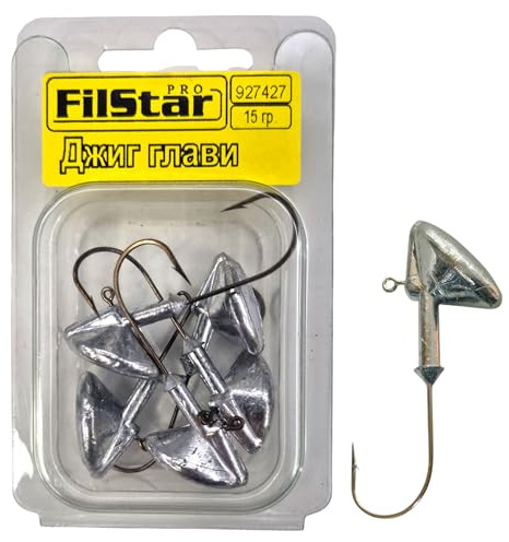 PRO FILSTAR Jigköpfe mit Angelhaken 5 Stück - Gummifisch Jigkopf | Jig Köpfe Haken - Jighaken - Jig Head Set - Fishing Hooks - Jighead - Angeln Zubehör - Sport Set