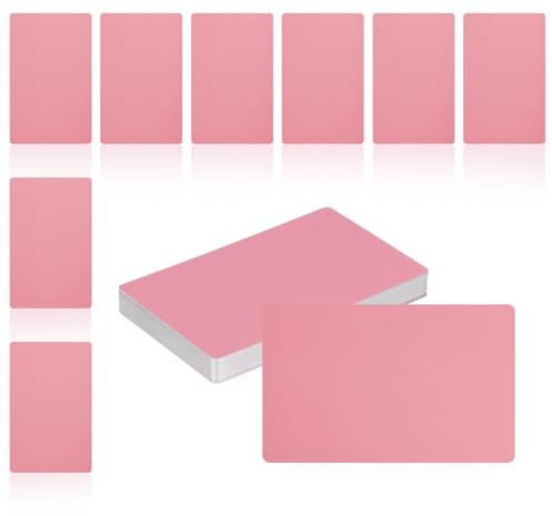 sourcing map Lot de 50 cartes vierges en métal pour cartes de visite, 0,6 cm d'épaisseur, 3,4 x 5,1 cm, or rose, matériaux de gravure laser, cartes uniques pour cartes de nom, de crédit, étiquettes de