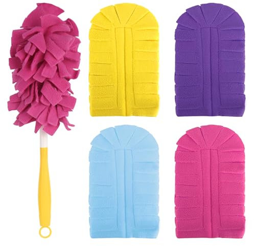 4 Pièces pour Recharge Swiffer Plumeaux avec 1 poignée, lavables pour plumeau Swiffer, pour la poussière et la saleté dans Les Maisons et Les écoles