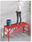 GAPECHNG Gerüst-Plattform, Klappbare Arbeitsplattform, Tragbare Trittleiter Für Heimwerkerarbeiten, Streichen, Ausbessern Von Trockenbauwänden, Höhenverstellbar (180 X 30 X 48 Cm)/Rosso/180*40*51Cm