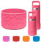 Silicone Boot for YETI Kids Water Bottle 12 oz, for YETI Rambler 12/18 oz Bottle, Anti-Slip Bottom Protector Sleeve for YETI Accessories, 3D Cute Flowers Cup Boot for Stanley Cup 30/40 oz (Pink)