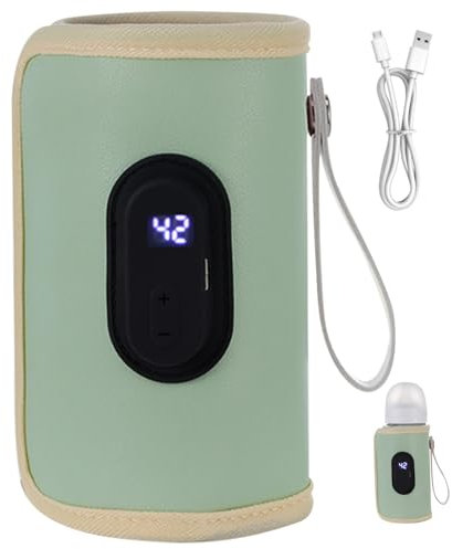 Portable Bottle Warmer 18W Quick Heating Baby Bottle Warmer Temperature Adjustable USB Baby Bottle Heater for Home Family Travel Green