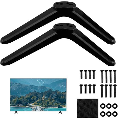 Universal TV Stand Legs for TCL TV Base Pedestal Feet Compatible with Roku 32 40 49 50 55 Inch Fit Most Smart Replacement Desk Support Feets with Screws Anti-Scratch Pad Easy to Install