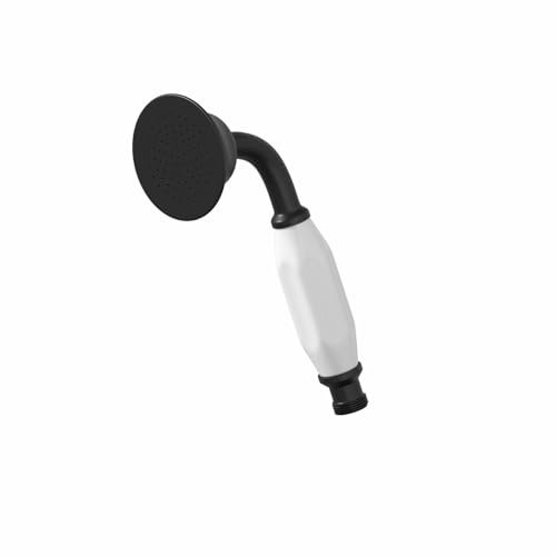 Park Lane® Universal Bath Shower Handheld Round Handset Head 70mm Single Spray Function Traditional Bathroom Handsets for Showers, Matt Black