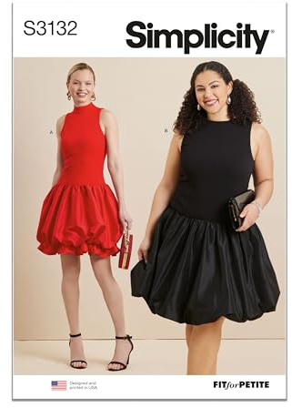 Simplicity Sewing Pattern SS3132AA Misses' and Women's Dress in Two Lengths with Petite Lines AA (10-12-14-16-18)