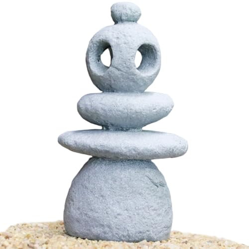 Muzrunq Statua da Giardino a Forma di Pagoda, 3x2, 1x5, 2 Pollici, Lanterna a Pagoda realistica in Miniatura, Decorazione da Giardino Giapponese per Meditazione fatata, Giardini Zen, pianta in Vaso
