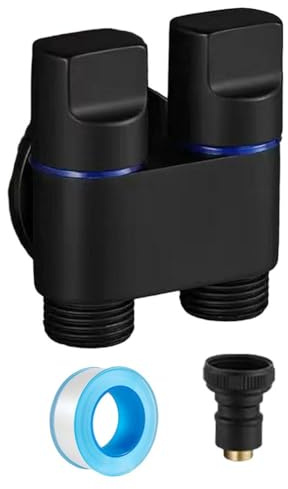 MoSundi 1 In 2 Out Doppio Controllo Lavatrice Rubinetto G1/2 WC Triangolo Valvola Punto Interfaccia Lavatrice Rubinetto Bagno Tubo Spray Flessibile Estensore