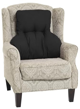 Easylife NHS Back Support Cushion, Lumbar Support Cushion for Chair and Car, Corrects Posture and Treats Back Pain, H63cm x D30cm x W40-60cm, Black