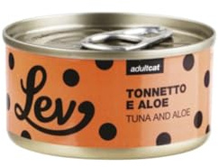 Lev Feuchtfutter für Katzen Adult Thunfisch und Aloe, Ergänzungsfuttermittel für ausgewachsene Katzen aller Größen und Rassen, Geschmack Thunfisch und Aloe | 12 Dosen mit je 70 g