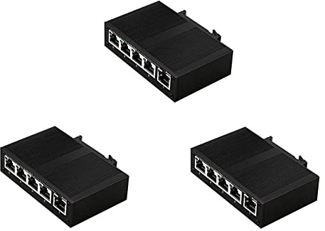 ISTOVO 3X Switch di Rete Un 5 Porte 100Mbps Switch di Livello Industriale Ethernet Tipo di Guida Non Gestito Splitter di Rete Industriale