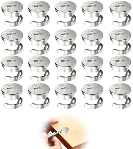 20 connettori eccentrici per mobili, 15 x 12 mm, dado di chiusura compatibile con mobili in stile Ikea, per armadi, cassetti e armadi, pannelli per mobili robusti e armadi