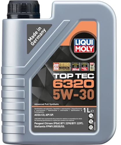 LIQUI MOLY Motoröl 5W-30 Top Tec Motor Öl ACEA C3 API SP 6320 1L Kompatibel mit NISSAN Qashqai/Qashqai +2 I J10, NJ10, HYUNDAI Tucson TL, TLE, MAZDA CX-5 KE, GH, TOYOTA Yaris Schrägheck P9