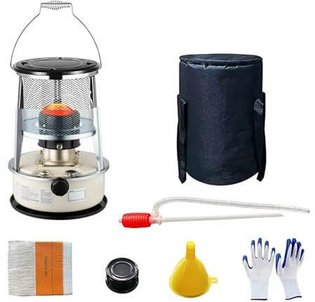 Petroleumofen, Petroleum ofen Heizung, Tragbare Petroleumheizungen, Notölheizung, mit Tragbarem Griff, zum Heizen, Kochen(White)