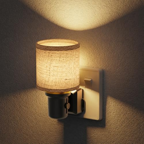JandCase Night Light Plug in Wall: Nightlight with Dusk to Dawn Sensor | 3000K Warm White Cylindrical, 0-100LM Dimmable Brightness, Night Lamp for Hallway Bedroom Kitchen Stair