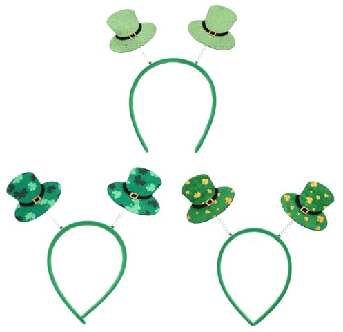 GALPADA 6 Stück pack Klee Stirnband aus Filz Leicht und Einfach zu Tragen Schickes Haarband mit Aufdruck für Party und St Patrick's Day Zubehör Zufälliger Stil