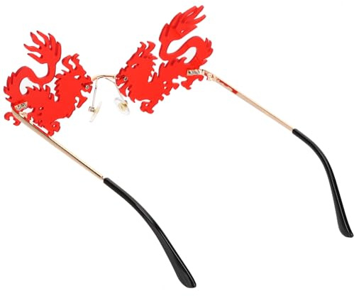 HEMOTON Randlose Sonnenbrille Damen mit Einzigartigem Drachen Design aus Robustem PC Material für Sommerstimmung bei Strandpartys und Shopping Trendige Sonnenbrillen im 90 Stück jahre