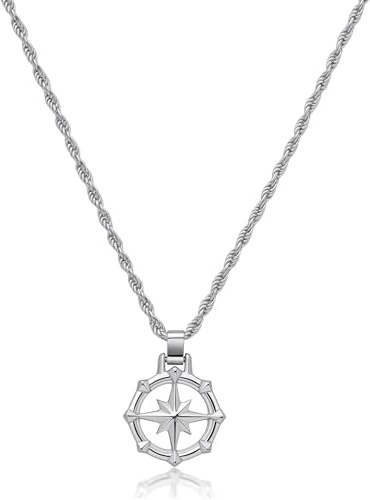 Brosway Collana Uomo in Acciaio | Collana Con Simbolo Rosa Dei Venti | Collezione Seawolf - BWF03