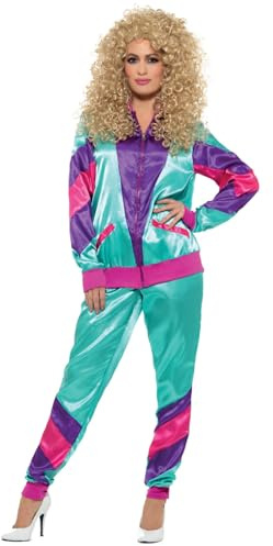 Smiffys 80s Height of Fashion Shell Suit Costume, Female, with Jacket & Trousers, 1980's Fancy Dress, 1980s Dress Up Costumes