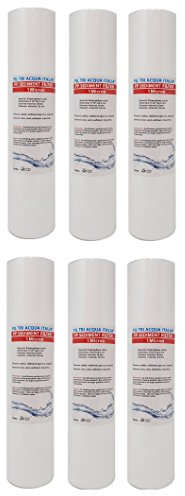 Cartuccia Filtro Acqua Polipropilene A SEDIMENTI 10 Pollici Micron 1 per OSMOSI INVERSA DEPURATORE Acqua Set 6 Pezzi