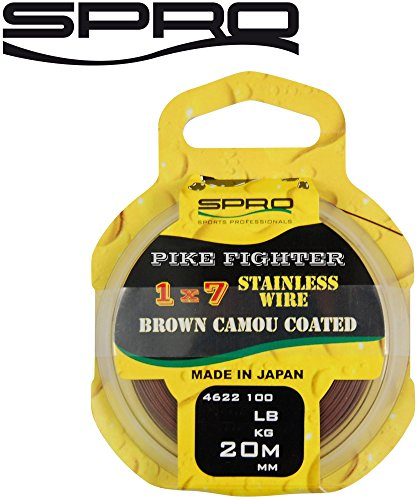 Spro Pike Fighter 1x7 Coated Wire 20m - Stahlvorfach zum Raubfischangeln, Vorfachmaterial für Hechtvorfach, Spinnvorfach, Durchmesser/Tragkraft:0.50mm / 40lb / 18.2kg Tragkraft
