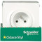 Lot de 5 Prises de courant 2 Pôles + Terre Schneider Electric Odace Styl Blanc