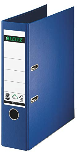 Leitz Qualitäts-Ordner (Spezialpapierkaschierung in Leinenprägung, A4, 8 cm Rückenbreite) (nachtblau | 5er Pack)