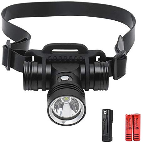 LUXJUMPER Tauchen Unterwasser-Stirnleuchte Led Scheinwerfer Kopflicht Wasserdichte USB Wiederaufladbare (4000mAh) 2000 Lumen Kopflampe 3 Mode für Tauchsport, Wandern, Camping, Nachtfischen, Reparatur