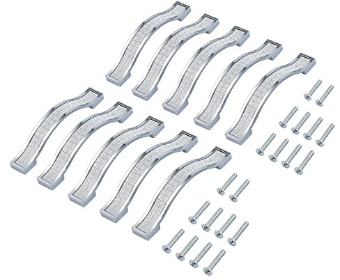 EYPINS Crystal Cabinet Handles Drawer Knobs, 10 Pack Zine-Alloy Modern Crystal Diamond Drawer Pull Handles for Cabinet Kitchen Wardrobe Cupboard (96Mm)