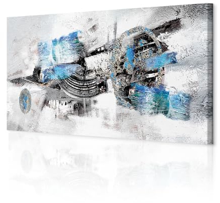 decomonkey Wandbilder Abstrakt 120x40 cm 1 Teilig Leinwandbilder Kunstdruck | Strukturleinwand, Holzkeilrahmen, Bild auf Leinwand, Wanddeko, Wohnzimmer, Wanddekoration, Modern, Kunst