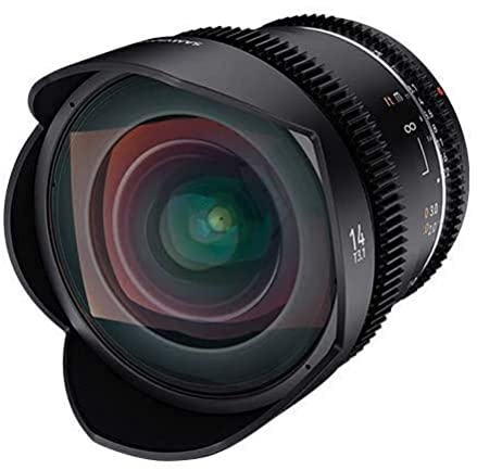 SAMYANG MF 14mm T3,1 VDSLR MK2 MFT – lichtstarkes T3,1 Ultraweitwinkel Cine- und Video Objektiv für MFT Mount, 14 mm Festbrennweite, Follow Focus Zahnkränze Vollformat und APS-C 8K Auflösung, Schwarz