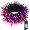 BrizLabs Halloween Deko Lichterkette Orange Lila, 20M 200 LED Außen Weihnachten Lichterketten Stecker Wasserdicht 8 Modi Innen Beleuchtung für Herbst Erntedankfest Zimmer Baum Haushalt Party Garten