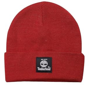 Timberland Unisex Kurze Uhrenkappe mit gewebtem Etikett Beanie-Mütze, Barbados Kirsche, One Size