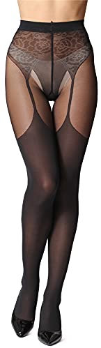 Bellivalini Collant Lingerie Femme 60 DEN BLV-1112 (Noir, XL)