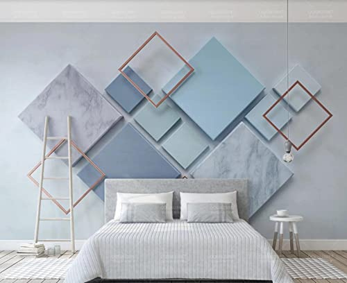 Fototapete 3D Tapete Geometrischer Quadratischer Marmor Foto Tapeten Wand Tapeten Vliestapete Modern Wandbilder Wohnzimmer