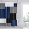 Rock Cloud Navy Blue and White Shower Curtain, Gray Modern Fabric Bathroom Curtains Set with Hooks Decorative Geometric Pattern Machine Washable 72 X 72