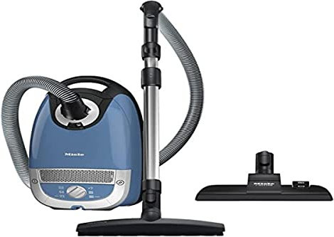 Miele Complete C2 Hardfloor 12034750, Aspirateur à Train avec Sac, avec Moteur Power Efficiency, Brosse pour Sol Dents, pédale, enroulement du câble, Couleur Bleu Tech