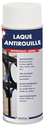Metaltop - Laque Antirouille - Rouge basque - RAL 3004 - Bombe 400mL