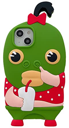 YAKVOOK Bunny iPhone 14 Pro Case, Kawaii 3D Silicone Cartoon Ugly Fish Cute Soft Rubber Shockproof Protective Case for Women Girls