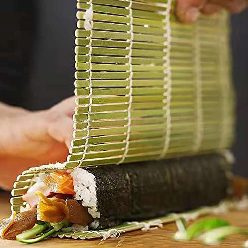 YEELIKE Bambus Sushi Rollmatte Matte zum Rollen Sushi Bambus Kochzubehör Bamboo Sushi Maker Tools Vorhang Perfekt für Easy Sushi Rolling Rolls