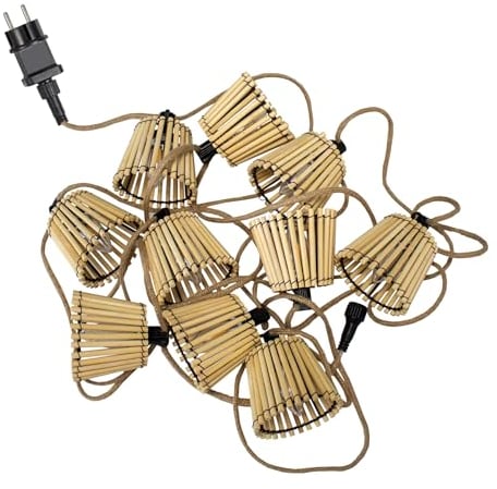 OKINAWA Lichterkette Aussen Jute Kabel L8m Braun New Garden