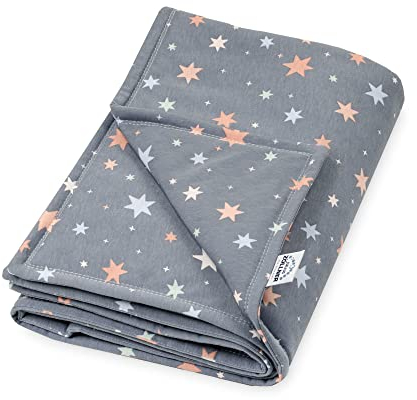 Julius Zöllner Manta de punto de jersey forrada de algodón | Talla 70 x 100 cm | Fabricado en Alemania | Oeko-Tex ® Standard 100 | Shiny Stars