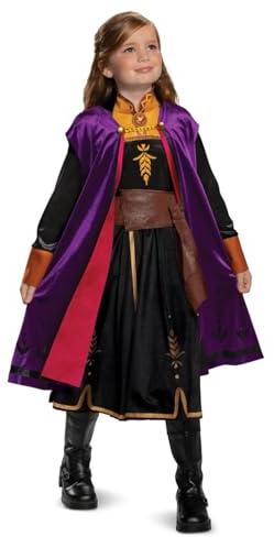 Disney Offizielles Deluxe Frozen 2 Anna Kostüm Mädchen, Anna Kleid Eiskönigin, Frozen Kostüm Mädchen, Karneval Faschingskosüm Prinzessin Kostüm fur Kinder