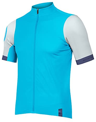 Endura Herren FS260 Rennradtrikot, kurzärmelig, lockere Passform, Hi-Viz, Blau, Größe XL