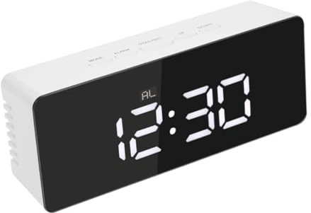 WOFASHPURET Spiegelwecker Mit Led-anzeige Multifunktionswecker Mit USB-anschluss Digitaler Wecker Mit Schlummerfunktion Große Ziffernanzeige Für Klare Lesbarkeit Im Schlafzimmer