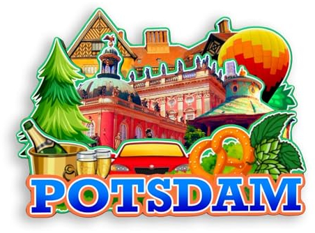 Quwsne Kühlschrankmagnet Potsdam Deutschland Kühlschrankmagnet Stadt Reise Souvenirs Touristengeschenke 3D klassische Sehenswürdigkeiten handgefertigt Handwerk Heimdekoration -1210, QS-WC-1210