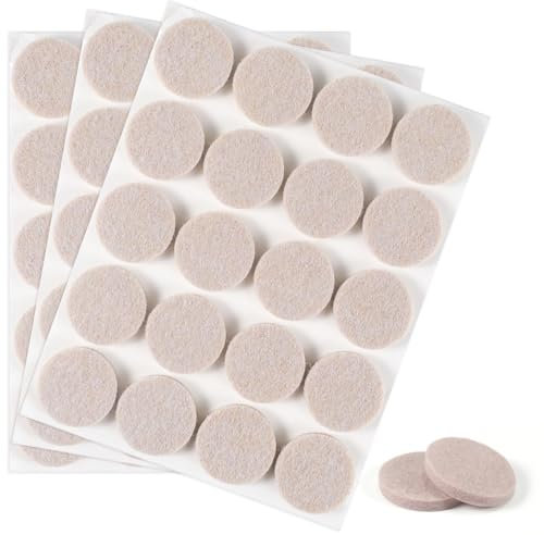moinkerin 60 Pcs Chair Pads Floor Protectors Ø25mm Felt Pads for Furniture Feet 5mm Thick Self-Adhesive Furniture Pads Anti-Scratch & Noise Reduction Beige